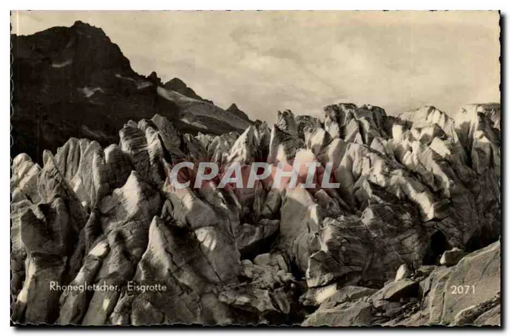 Abóbada de Rhôneglacier - Gruta de gelo — Edição Fotográfica O. Süssli-Jenny, Thalwil-Zürich, n° 2071 - Frente