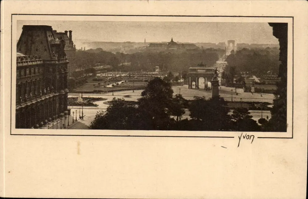Paris - Panorama sobre as Tuileries — Edição de AN YVON, Neuilly-Paris - Frente