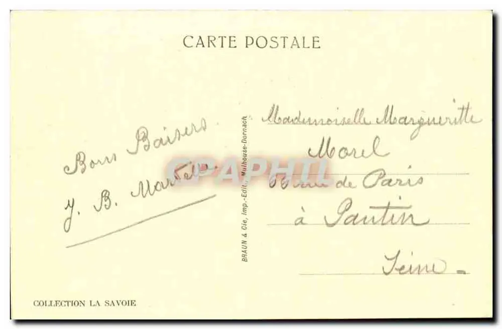 See Annecy — Talloires und der See — Braun & Cie, Imp. Edt. Mulhouse-Dornach - Rückseite