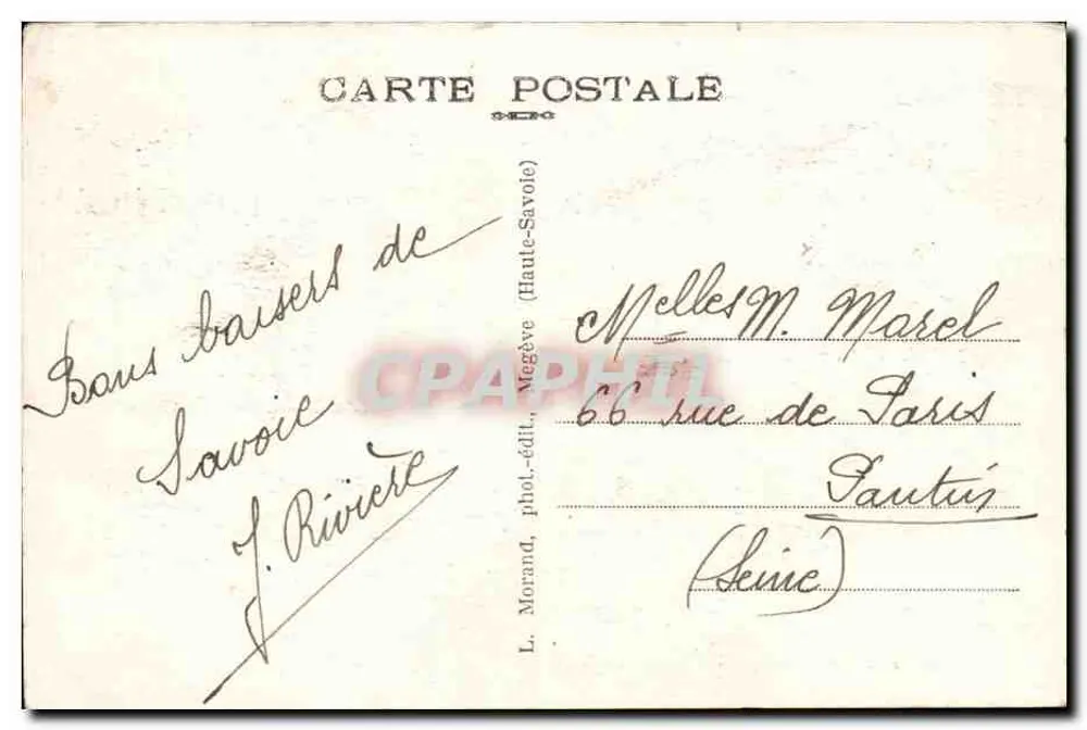 Chamonix Mont-Blanc — Teleliften van Plan Praz-Brévent — L. Morand, Megève - Achterkant