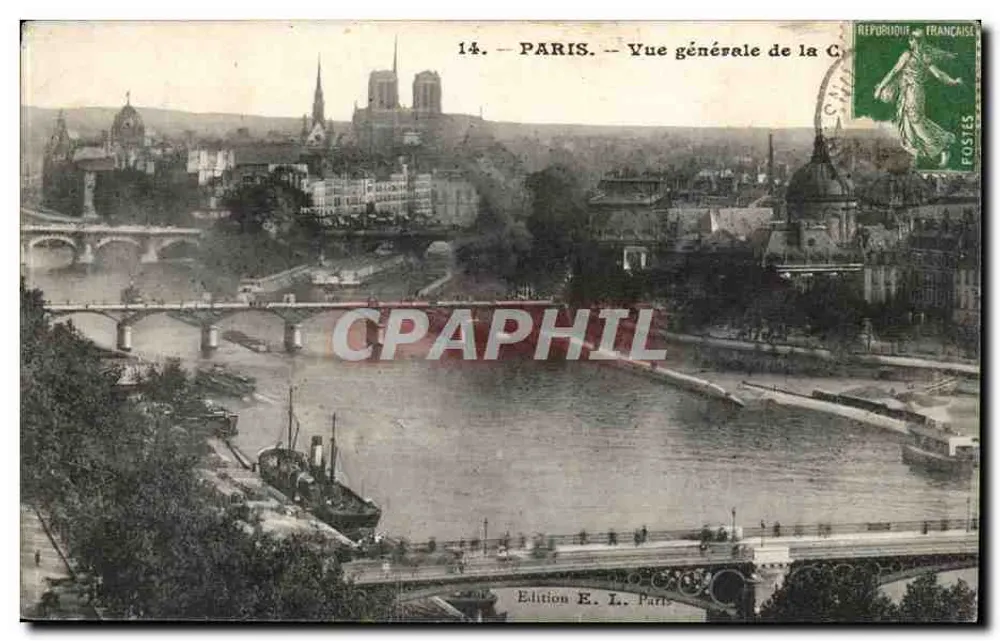 Paris — Vista geral da Cidade — Edição E. L. Paris - Frente