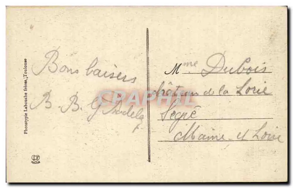 Biarritz - O Rocher de la Vierge — Fototipia Labouche Frères, Toulouse, n°1205 - Verso