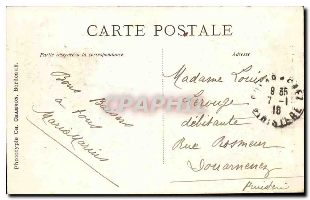 Bordeaux — Porte Bourgogne — C.B. - Rewers