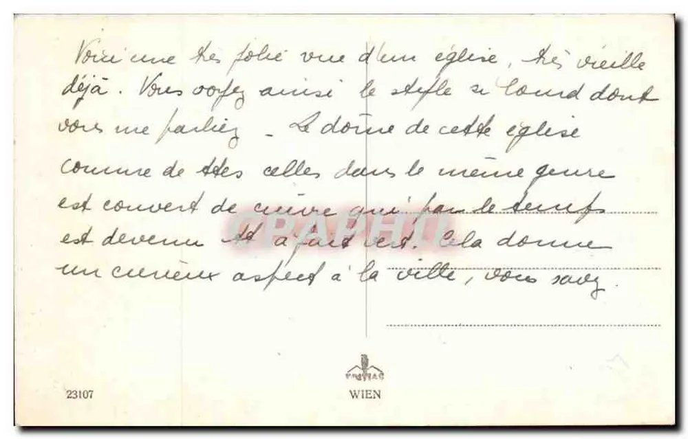 Wenen, Karlskirche — uitzicht op de barokke kerk met zijn zuilen en koepel — uitgever Wenen, n° 23107 - Achterkant