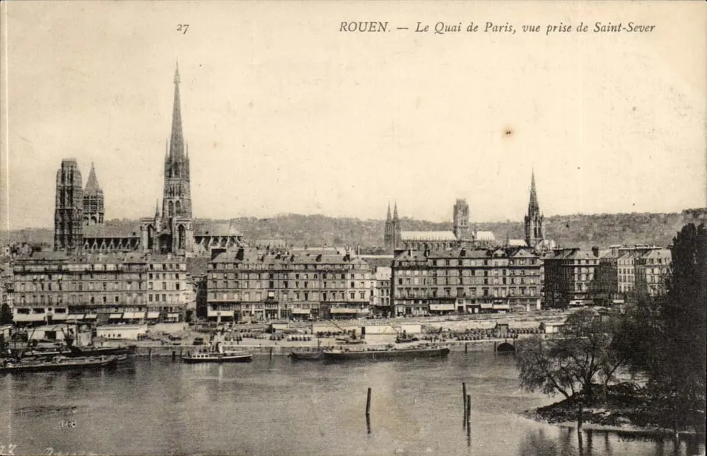 ROUEN — Der Quai de Paris, Blick von Saint-Sever — unbekannter Verlag, Nr. 27 - Vorderseite