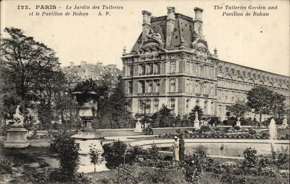Paris — Der Tuileries-Garten und das Pavillon de Rohan — A. P. - Vorderseite