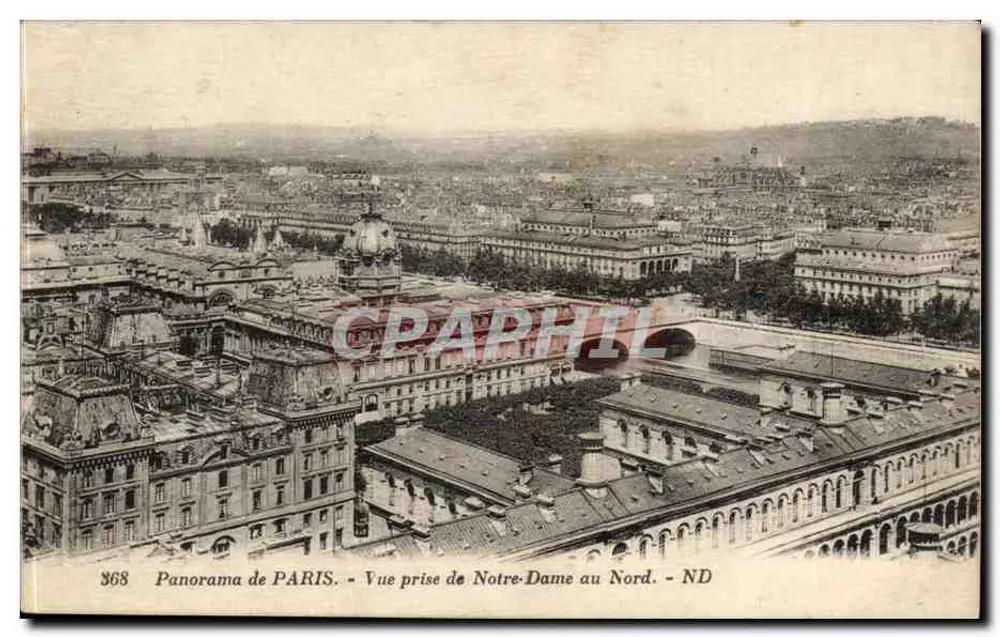 Panorama von PARIS - Ansicht vom Nordosten der Kathedrale Notre-Dame - ND - n° 368 - Vorderseite