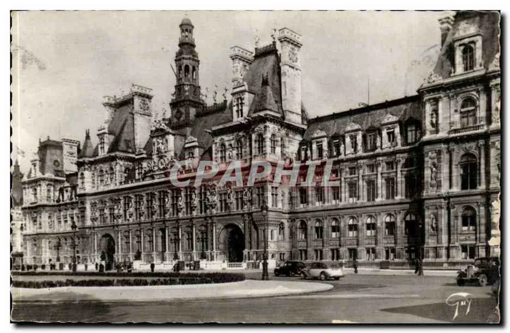 Hôtel de Ville de Paris — vista panorâmica — Éditions d'Art Leconte - Frente