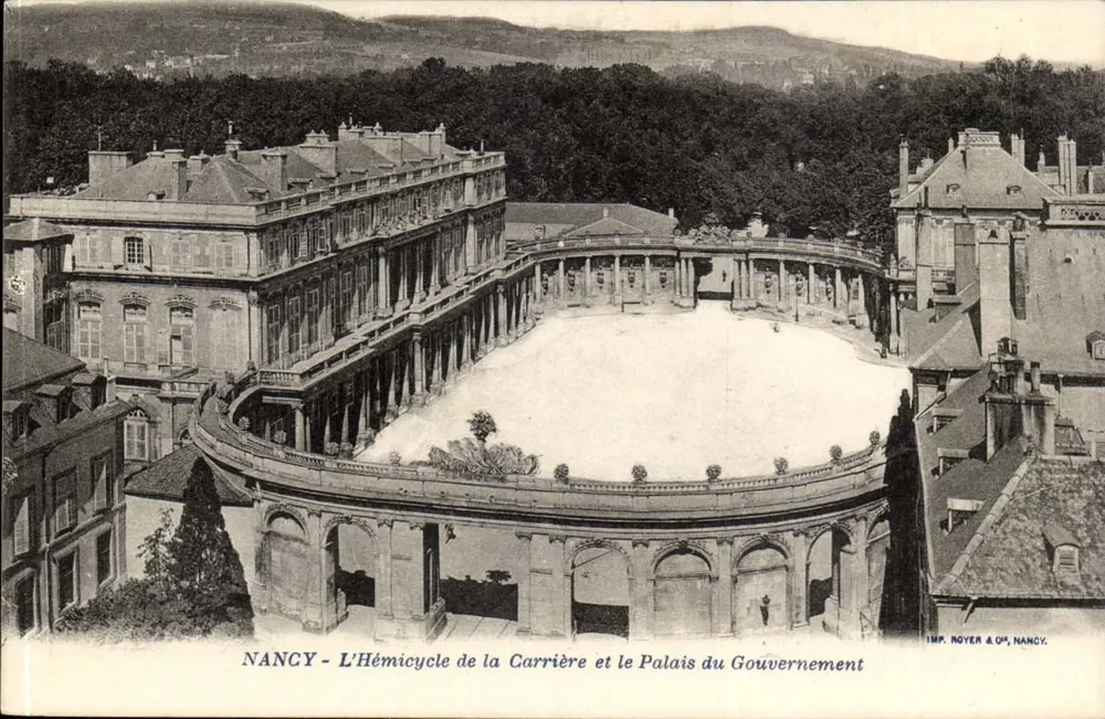 NANCY - Der Hemicycle der Carrière und das Palais des Gouvernements — IMP. ROYER & CIE, NANCY - Vorderseite