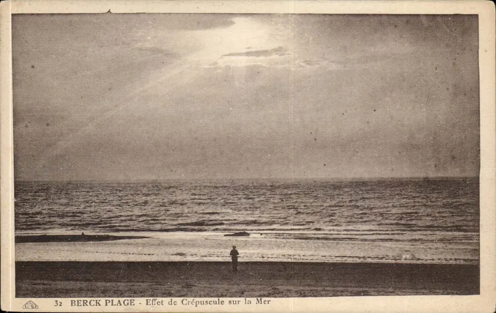 Berck Plage - Efeito de Crepúsculo sobre o Mar — editor A. Lavillant, n° 32 - Frente
