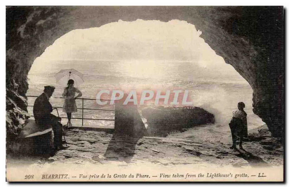 Biarritz — Aufnahme aus der Phare-Höhle — LL. n° 208 - Vorderseite