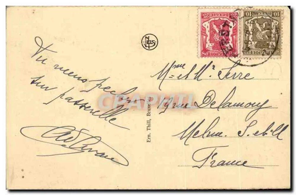Liège — Die Brücke und das Postamt — Nels - Rückseite