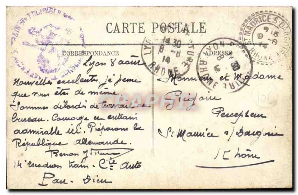 LYON — Ansicht der Place Carnot und des Denkmals der Republik — LL - Rückseite