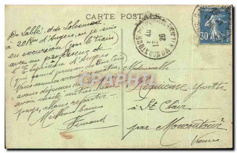 Soleilmes (Sarthe) — Allgemeiner Blick auf die Abtei und das Tal der Sarthe — Verlag unbekannt - Rückseite