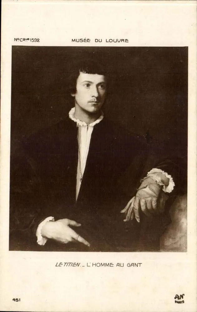 Der Titian — Der Mann mit dem Handschuh — Louvre-Museum — AN Paris - Vorderseite