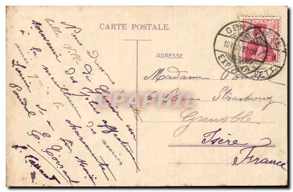 Genève. Insel Rousseau und die Schwäne — unbekannter Verleger, Nr. 637 - Rückseite