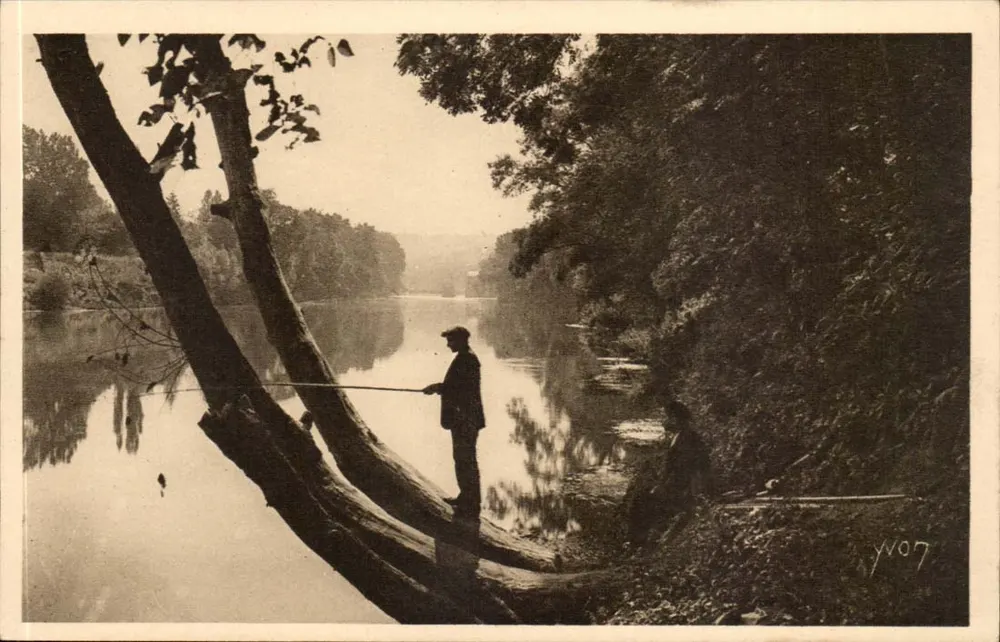 Fischen an den Ufern der Dordogne — Die Region Limousin — Künstlerische Editionen YVO7 - Vorderseite