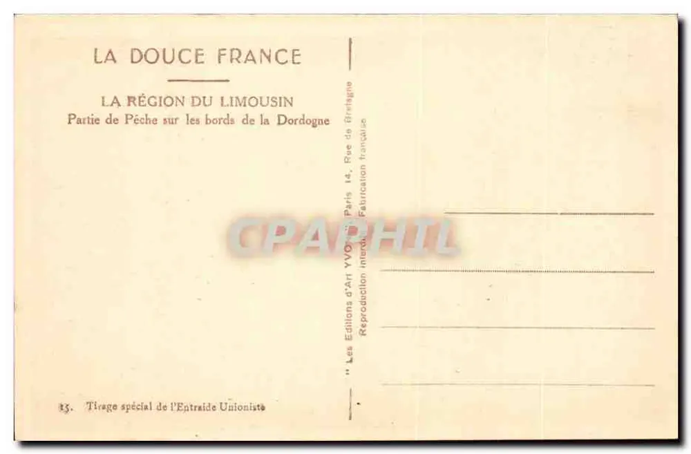 Fischen an den Ufern der Dordogne — Die Region Limousin — Künstlerische Editionen YVO7 - Rückseite