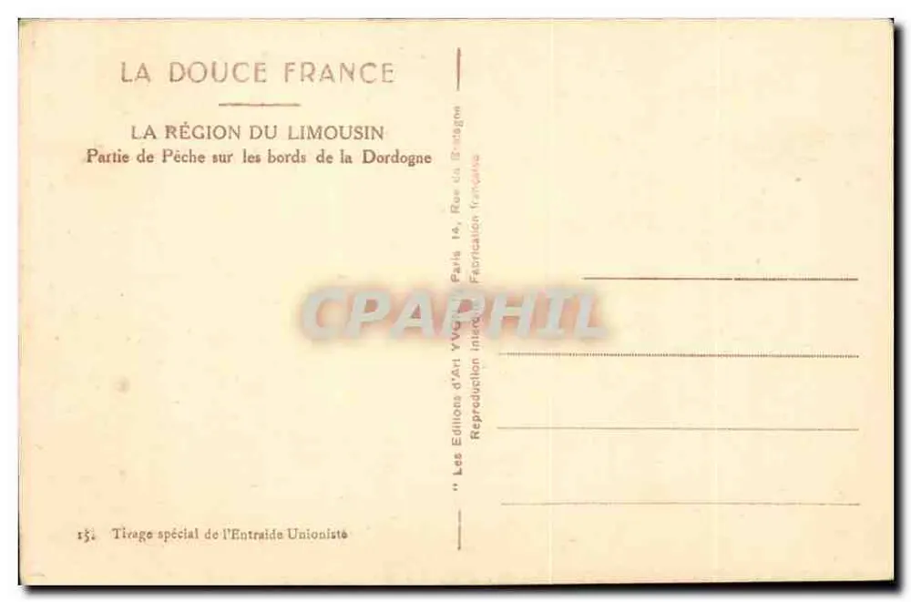 Fischen an den Ufern der Dordogne — Die Region Limousin — Yvon 7 - Rückseite