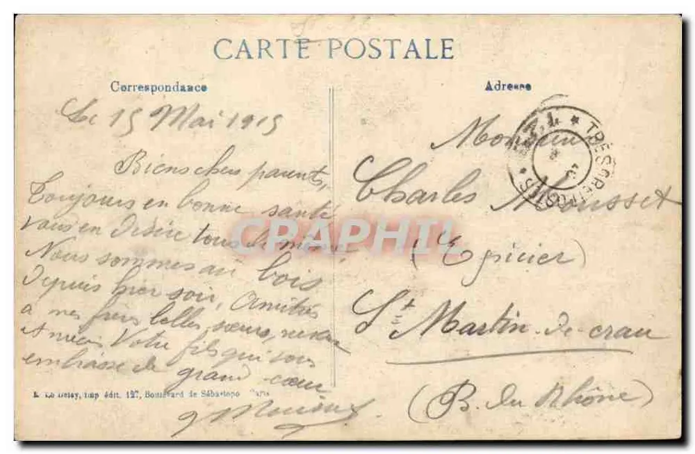 Ein Dorf zwischen Metz und Verdun — 1914-15 — La Veyre, n° 127 - Rückseite
