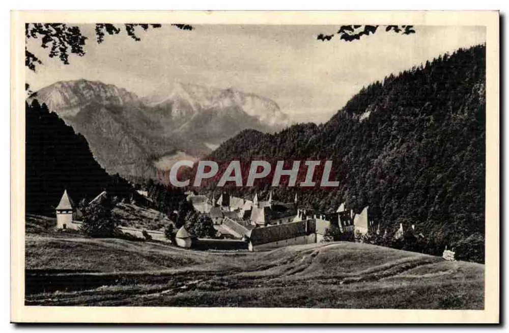 Mosteiro da Grande Chartreuse — vista panorâmica — Série 108, editor Serr. Comercial Monuments Historiques - Frente