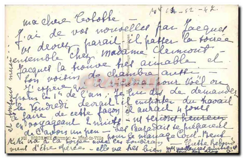 Praça da Bolsa em Bordeaux — Hotel de Ville — Editor Elcée - Verso