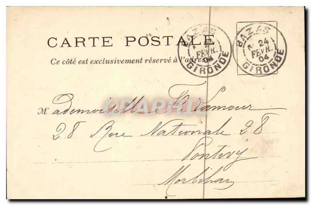 Bordeaux — Denkmal der Girondins, auf der Place des Quinconces — J. H. B., Ed. Bx. - Rückseite