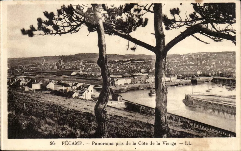 FÉCAMP — Panorama tirado da Côte de la Vierge — LL. — N° 96 - Frente
