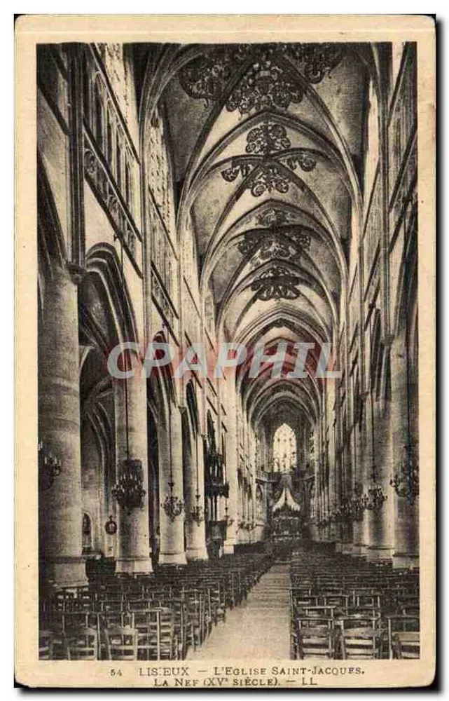 Lisieux — Die Kirche Saint-Jacques, die Kirchenschiff (15. Jahrhundert) — LL - Vorderseite