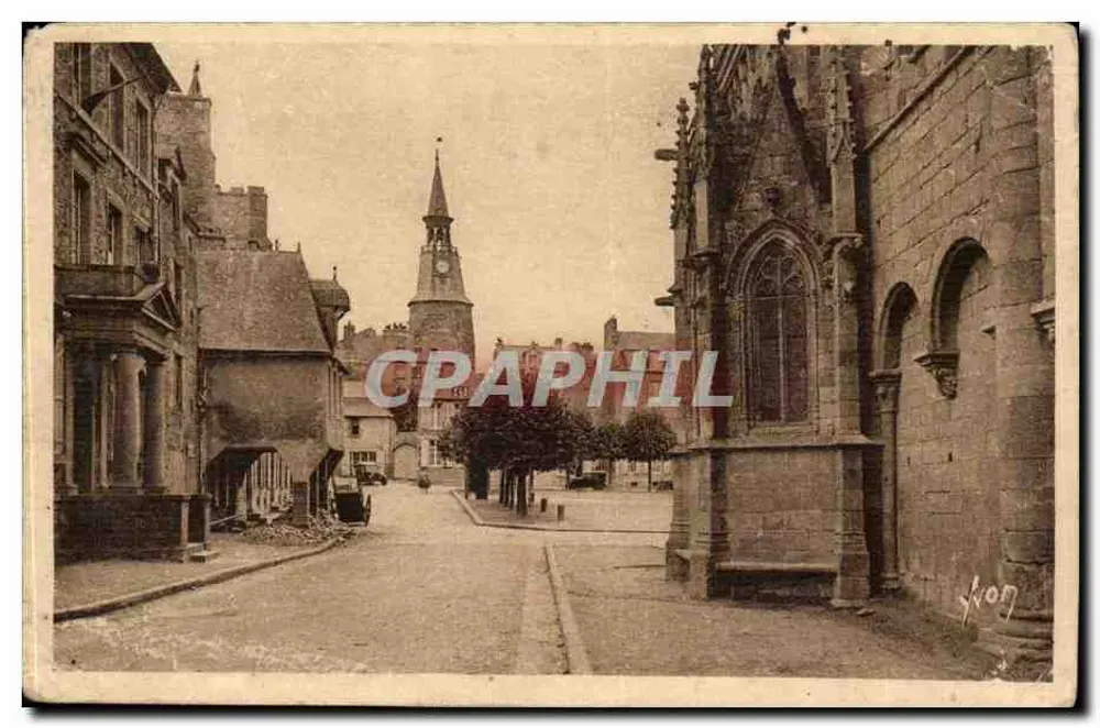 Dinan (Côtes-du-Nord) — Place St-Sauveur, Turm der Uhr — Art Editions VIVON - Vorderseite