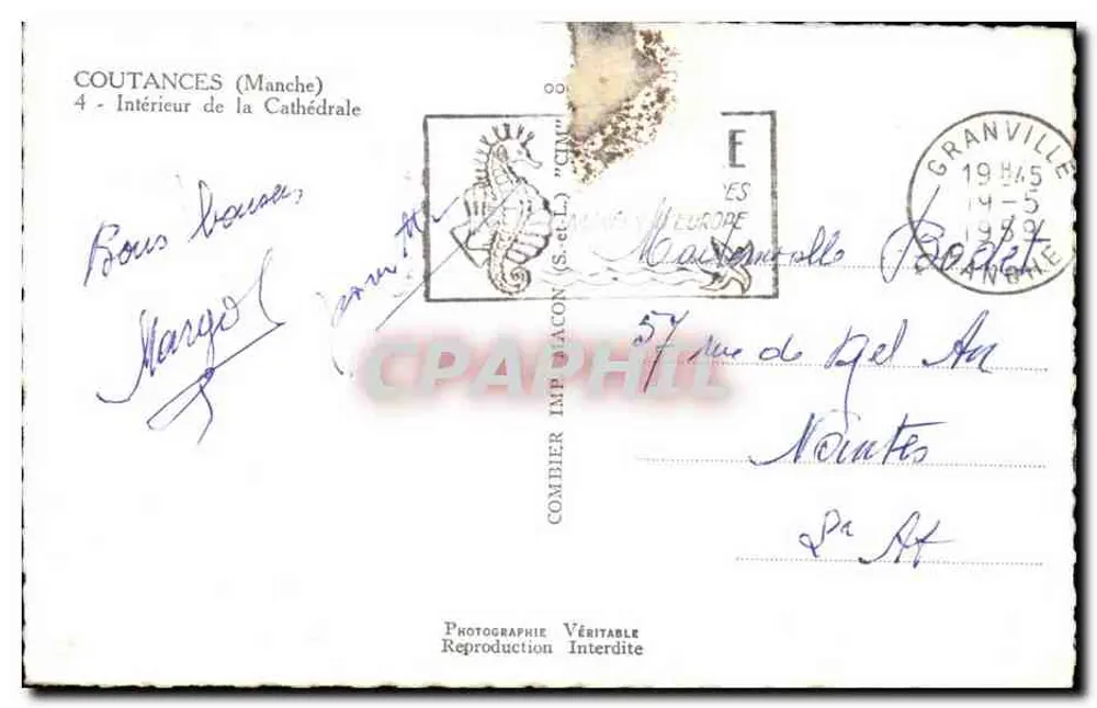 Coutances (Manche) — Interior da Catedral — Combier Fotographe - Verso