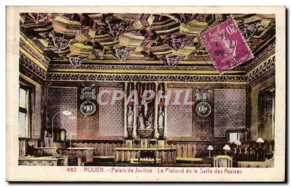 Rouen - Palast der Gerechtigkeit - Die Decke des Gerichtssaals - Vorderseite