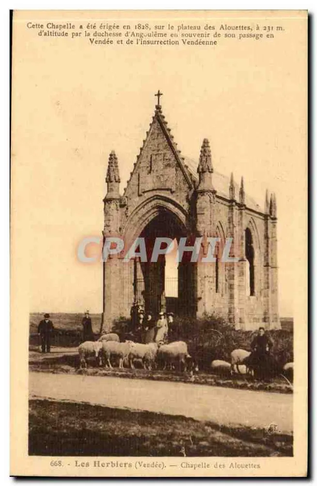 Les Herbiers (Vendée) — Kapelle der Lerchen — Verlag Jehly, Nr. 668 - Vorderseite