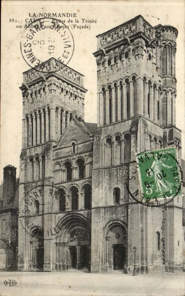 Caen — Igreja da Trindade ou Abadia das Senhoras (Fachada) — EBD, n° 881 - Frente