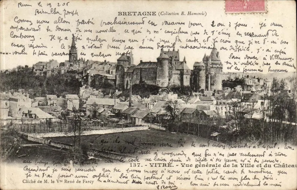 Vitré — Allgemeiner Blick auf die Stadt und den Schloss — Sammlung E. Hamonic - Vorderseite