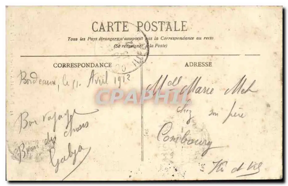 Bordeaux - Torre Pey-Berland - BR-60 - Verso