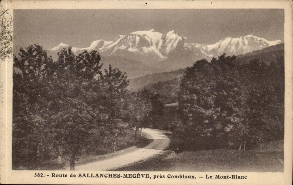 Route von Sallanches-Megève in der Nähe von Combloux — Mont-Blanc — L. Morand, Nr. 582 - Vorderseite