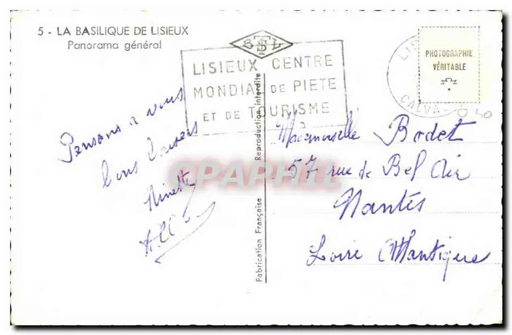 A Basílica de Lisieux — Panorama geral — Editor: Centro Mundial de Pietade e Turismo, Lisieux - Verso