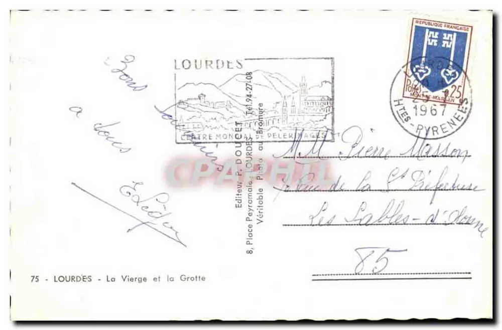 Virgem Imaculada de Lourdes — estátua em uma gruta — Edlux - Verso