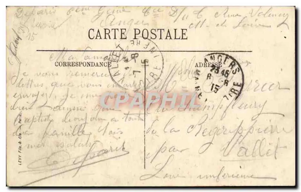 Angers — Estátua de Beaurépaire — LL. n° 98 - Verso