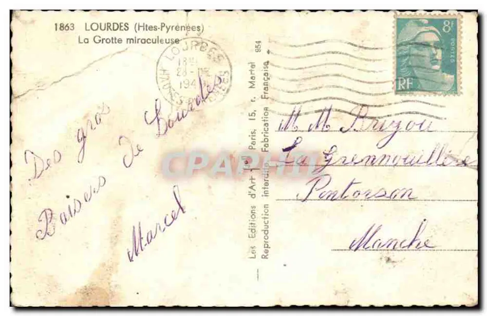 Lourdes (Hautes-Pyrénées) — A Gruta Milagrosa — Les Éditions d'Art, Paris - Verso
