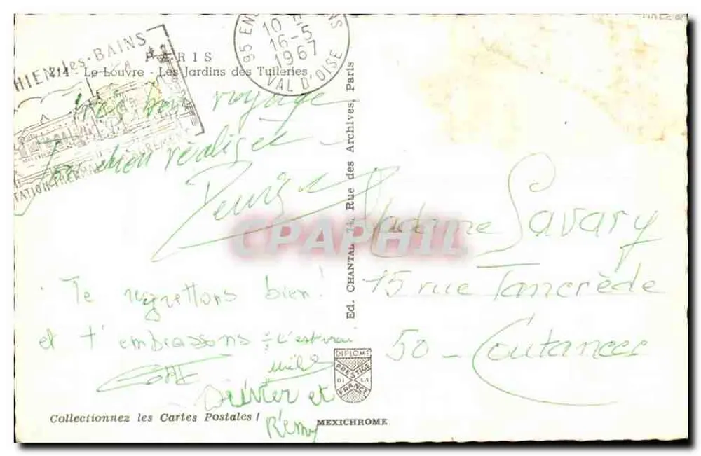 Die Tuilerien-Gärten — Paris — Verleger IRIS - Rückseite