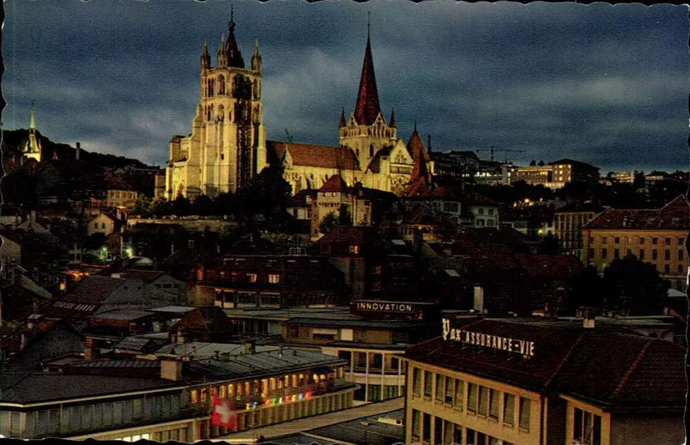Lausanne — Die Nacht-Kathedrale — Éditions Jaeger - Vorderseite