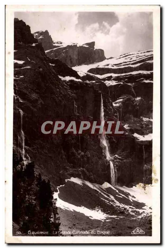 Gavarnie — A Grande Cascata do Circo — Bilhete postal semimoderno n°50 - Frente