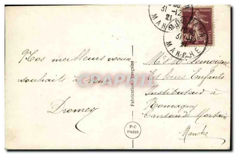 Blumenstrauß — Frohe Neujahr — PC 234, Verlag P-C Paris - Rückseite