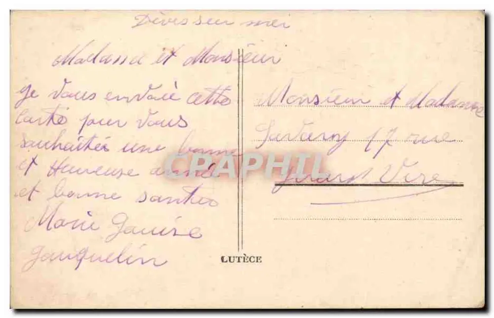 Frohe Neujahr — Efeu-Dekoration — Verlag LUTÈCE, Nr. 2039 - Rückseite
