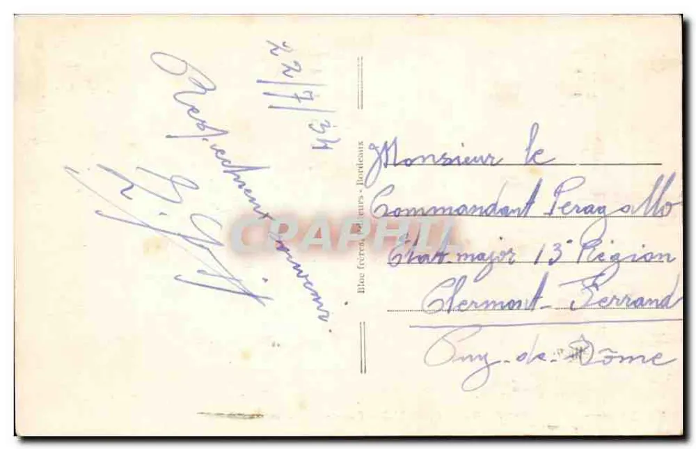 Bordeaux — Panorama da Cidade — editor Les Télégrammes, n° 171 - Verso