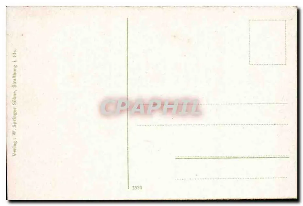Schlettstadt — Ansicht des Klosters und der Kirche St. Fides — Verlag W. Springer & Söhne, Straßburg - Rückseite