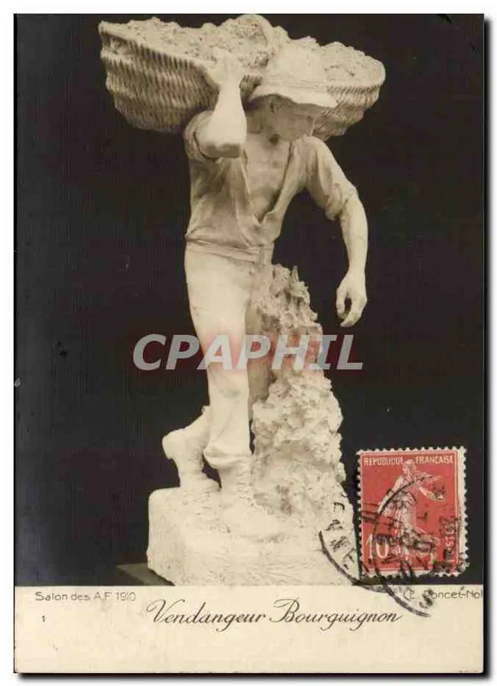 Vendangeiro Borguês — Escultura exposta no Salão dos Artes Francesas 1910 — Editor: Concel-Nol - Frente