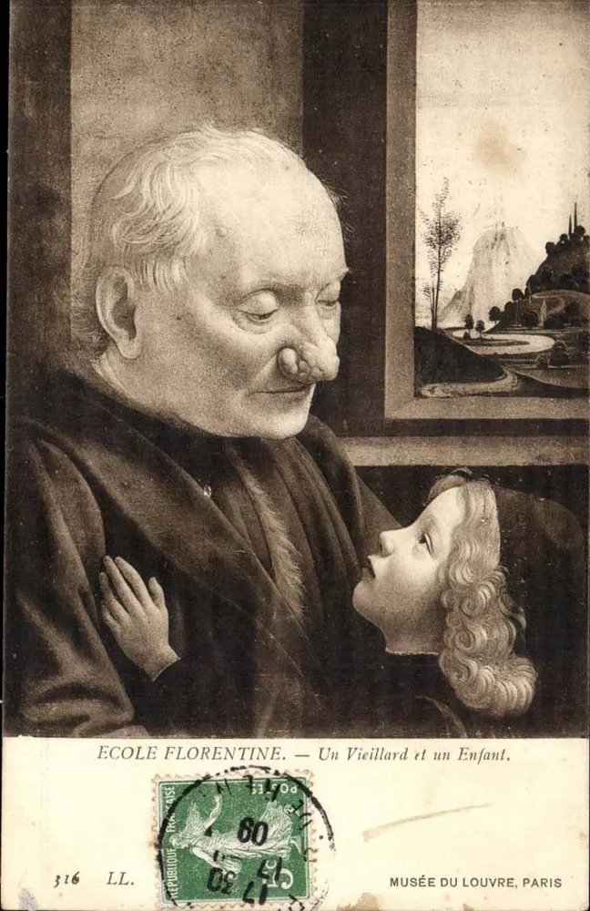 Florentinische Schule — Ein Greis und ein Kind — Musée du Louvre, Paris - Vorderseite